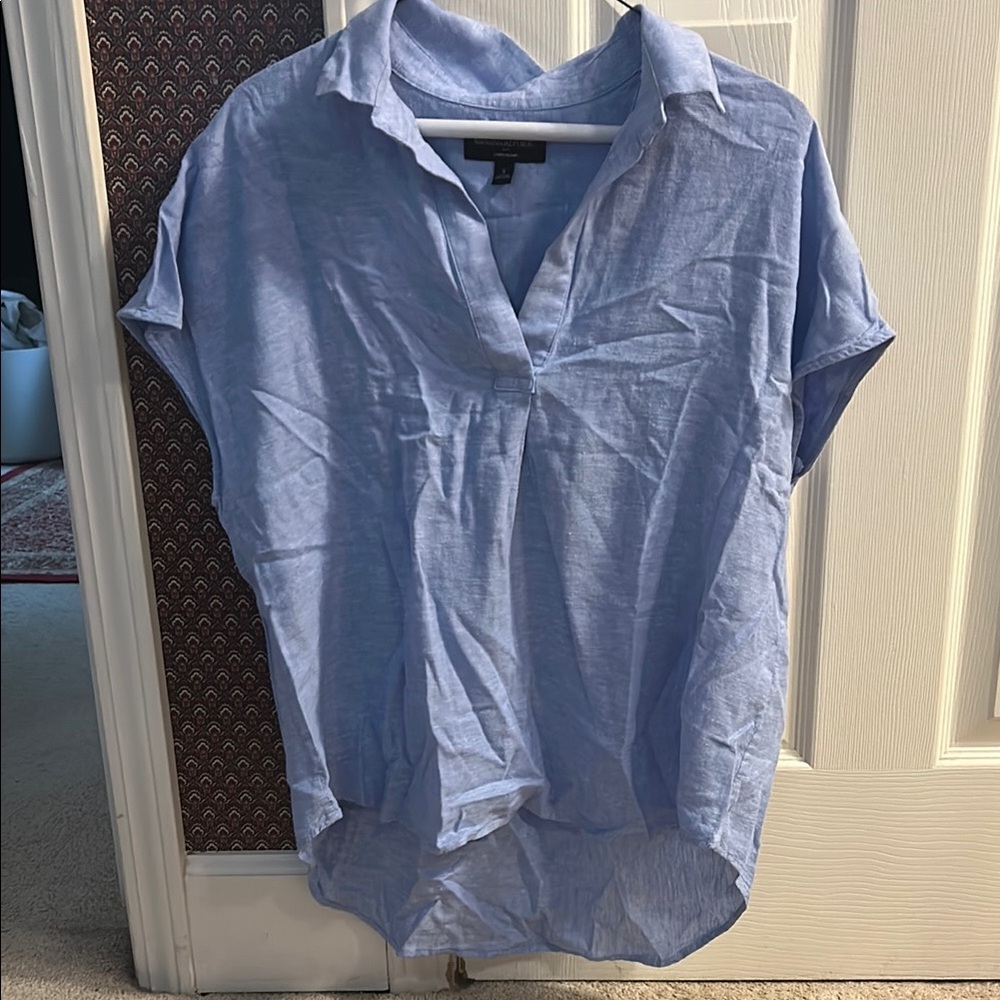 Banana Republic Light Blue linen/rayon Women's Top